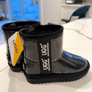 UGG Australian Shepherd Kids Clear Mini Boots Black Sz 8–10 New w Tags Toddler